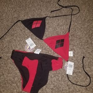 NWT Bikini DC Harley Quinn XL Top Medium bottoms